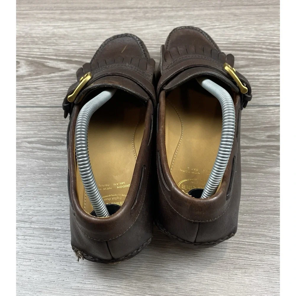 Church's Men's Leather Monk Strap‎ Fringe Detail Dress Loafers Brown Size 8.5